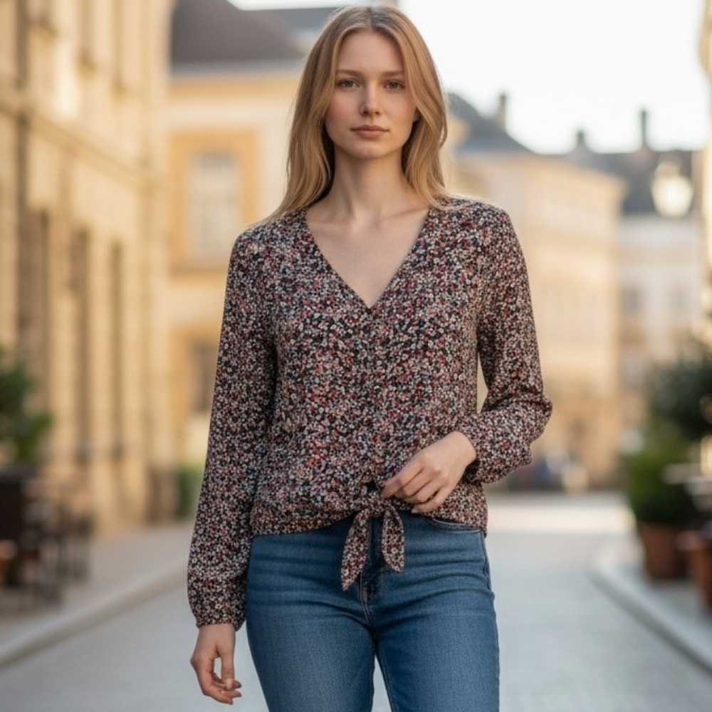 Casual Tie Knot Blouse